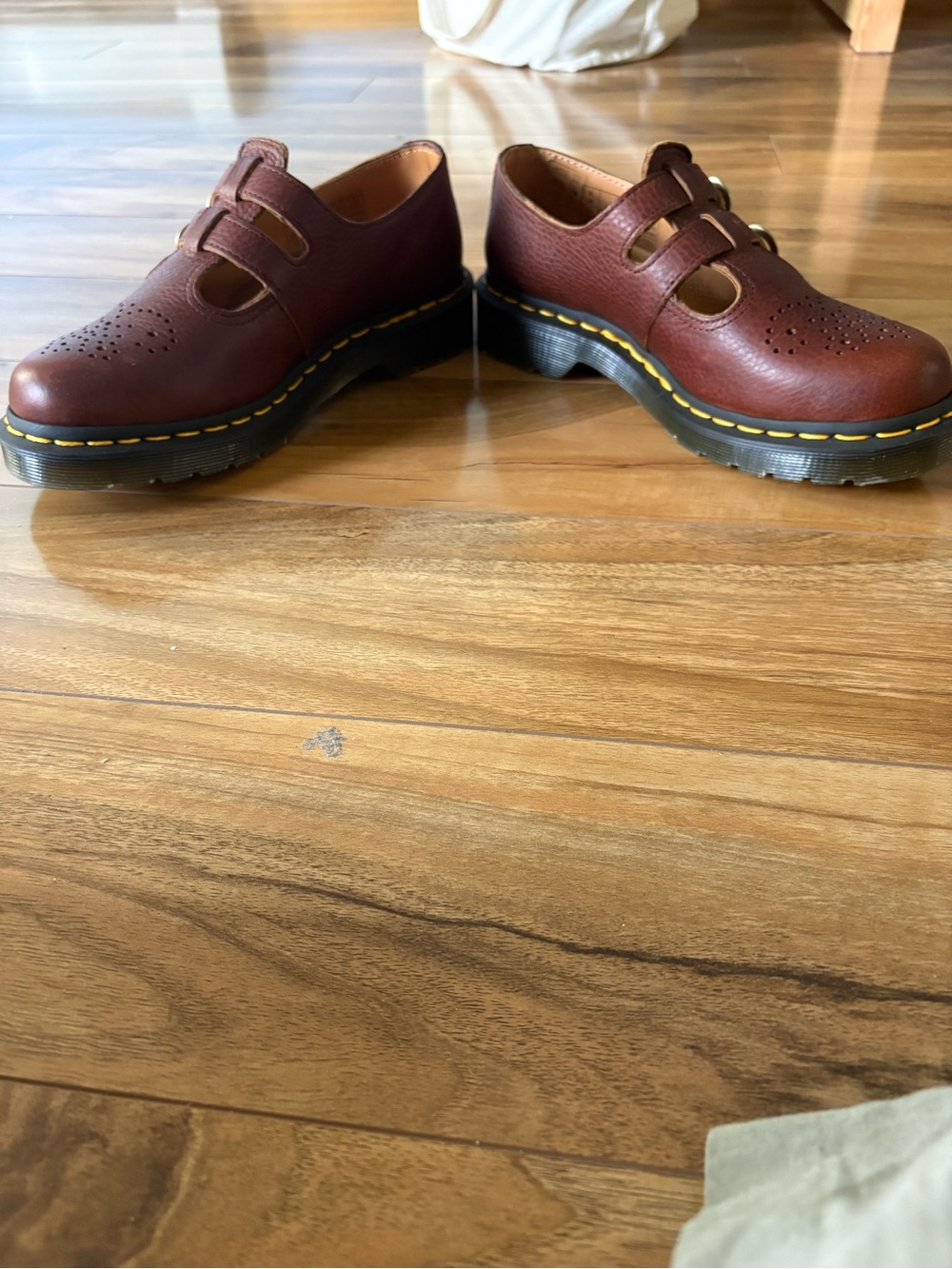 Dr. Martens Burgundy and Tan Leather Clog - Picture 8 of 12